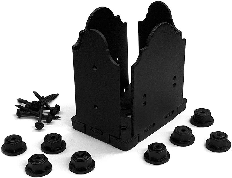 Ozco Laredo Sunset 4x6 Post Base Kit, Includes Decorative Plates, Hex Cap Nuts, OWT Timber Screws, Galvanized Steel for Pergolas | 56604 - Image 1